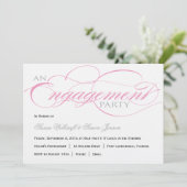 Roze Uitnodiging voor Manuscript Engagement Party (Staand voorkant)