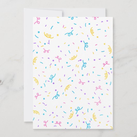 Roze uitnodiging voor speelgoedmeisjes (Achterkant)