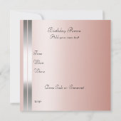 Roze uitnodiging voor Sweet 16 verjaardagsfeestje (Achterkant)