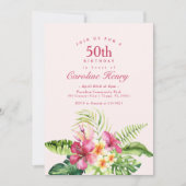 Roze uitnodiging voor tropische baarmoederdag (Voorkant)