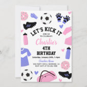 Roze uitnodiging voor voetzoekers | Uitnodigingen  (Voorkant)