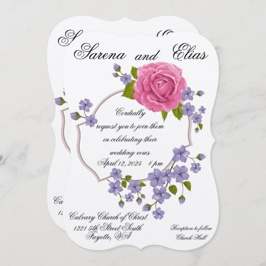 Roze uitnodiging voor weddenschappen (Voorkant / Achterkant)