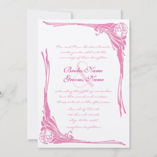  roze uitnodiging voor weddenschappen (Achterkant)