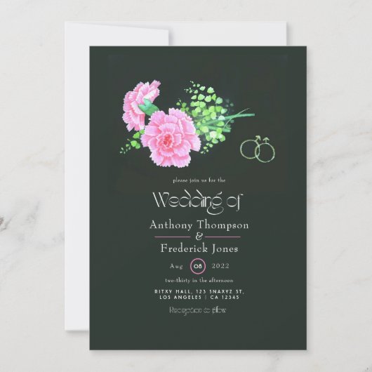 Roze uitnodiging voor weddenschappen (Voorkant)