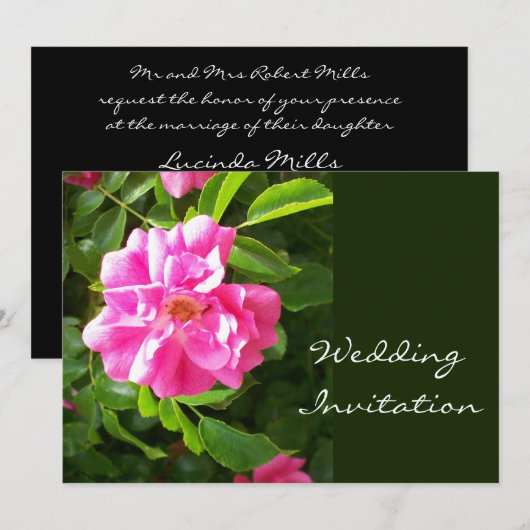 Roze uitnodiging voor weddenschappen (Voorkant / Achterkant)