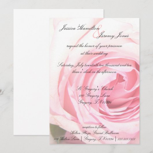 Roze uitnodiging voor weddenschappen (Voorkant / Achterkant)