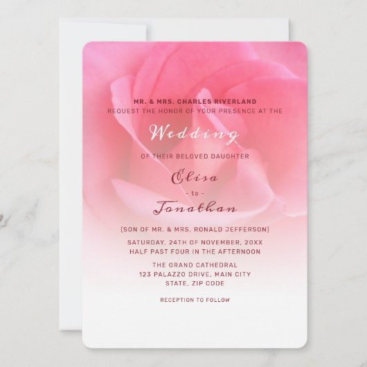 Roze uitnodiging voor weddenschappen (Voorkant)