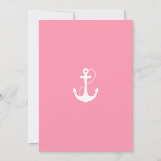 Roze uitnodigingen van het anker anchor Birthday P (Achterkant)