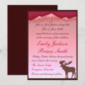 Roze uitnodigingen voor artistieke bruiloft op ber (Voorkant / Achterkant)