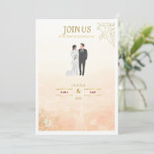 ROZE UITNODIGINGSKAART KAART (Staand voorkant)