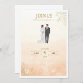 ROZE UITNODIGINGSKAART KAART (Voorkant / Achterkant)