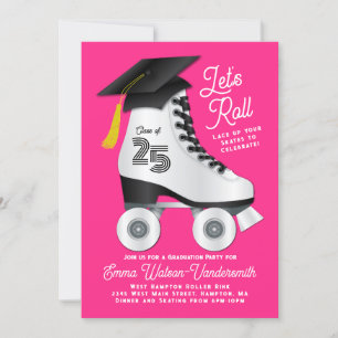Roze uitnodigingsproze van de GraduPartij van het Kaart