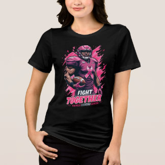 Roze Uitrusting Pak Borstkanker Bewustzijn Voetbal Tri-Blend Shirt