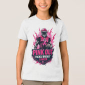 Roze Uitrusting Pak Borstkanker Bewustzijn Voetbal Tri-Blend Shirt (Voorkant)