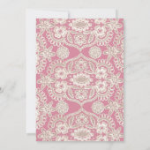 Roze uitvindingen van het Rustic Lace Wedding Kaart (Achterkant)
