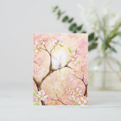 Roze Uitzicht Blossom Briefkaart (Staand voorkant)