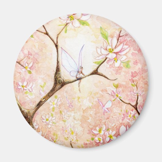 Roze Uitzicht Blossom Magneet (Voorkant)