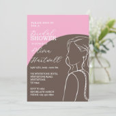 Roze & Umber Bruiloftsuitnodiging Kaart (Staand voorkant)