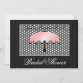 Roze Umbrella Bridal of Baby shower Uitnodiging (Voorkant)