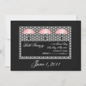 Roze Umbrella Bridal of Baby shower Uitnodiging (Achterkant)