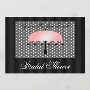 Roze Umbrella Bridal of Baby shower Uitnodiging
