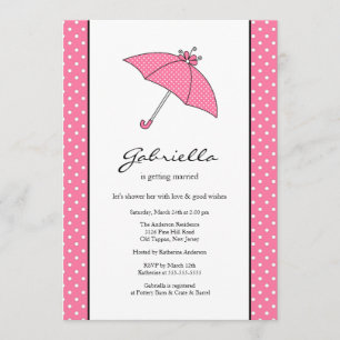 Roze Umbrella Bridal Shower Invitation Kaart