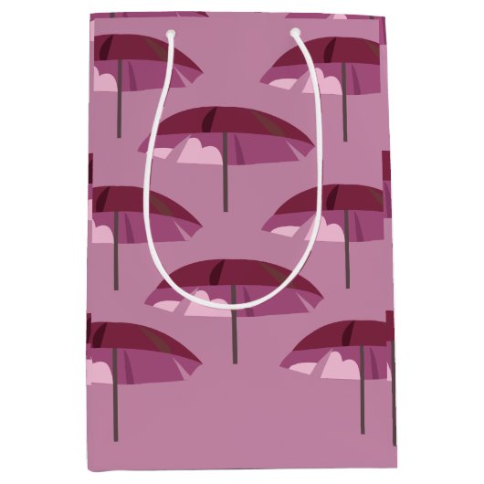 Roze Umbrella Medium Cadeauzakje (Voorkant)