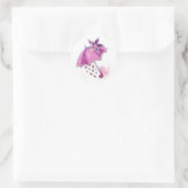 Roze Umbrella Ronde Sticker (Tas)