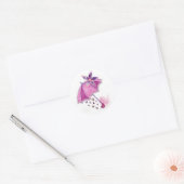 Roze Umbrella Ronde Sticker (Envelop)