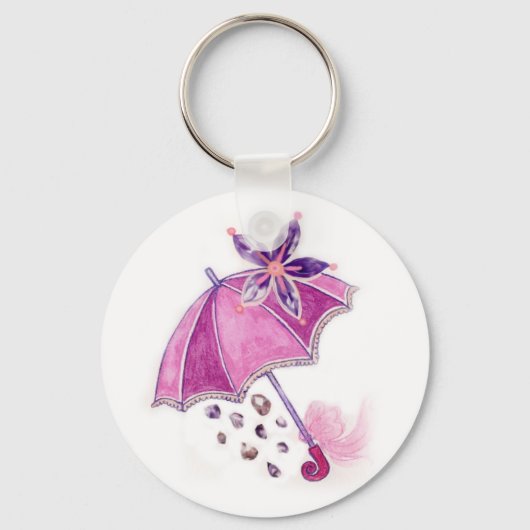 Roze Umbrella Sleutelhanger (Voorkant)