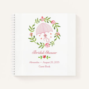 Roze Umbrella Wreath Vrijgezellenfeest Guest Book Notitieboek