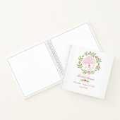 Roze Umbrella Wreath Vrijgezellenfeest Guest Book Notitieboek (Binnen)