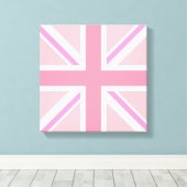 Roze uniale aansluiting/Vlagvierkant ontwerp Canvas Afdruk (Insitu (Houten vloer))