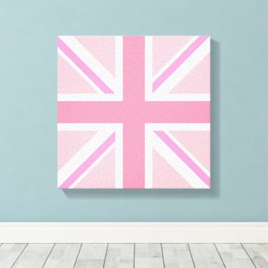 Roze uniale aansluiting/Vlagvierkant ontwerp Canvas Afdruk (Insitu (Houten vloer))