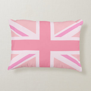 Roze uniale vlag/vlag accent kussen