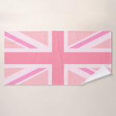 Roze uniale vlag/vlag badhanddoek (Badhanddoek)