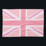 Roze uniale vlag/vlag theedoek<br><div class="desc">Unievlag (ook wel bekend als de Unievaarder),  Britse vlag in een roze kleur.</div>