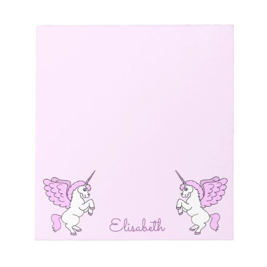 Roze Unicorn - Aangepast Notitieblok (Voorkant)