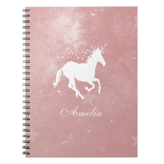 Roze Unicorn Aangepast Notitieboek (Voorkant)