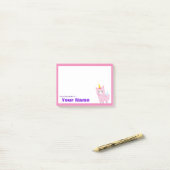 Roze Unicorn - Aangepast Post-it® Notes (Op bureau)