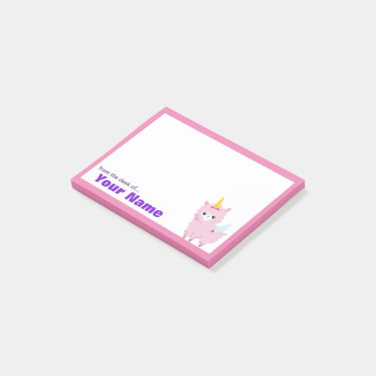 Roze Unicorn - Aangepast Post-it® Notes (Schuin)