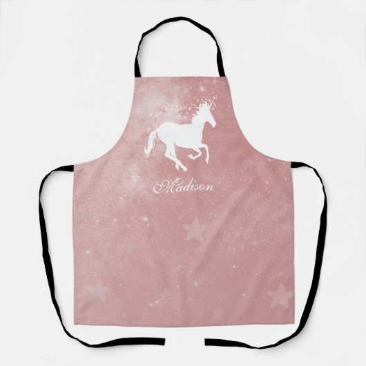 Roze Unicorn Aangepast Schort (Voorkant)