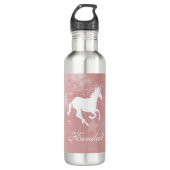 Roze Unicorn - Aangepast Waterfles (Voorkant)
