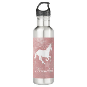 Roze Unicorn - Aangepast Waterfles