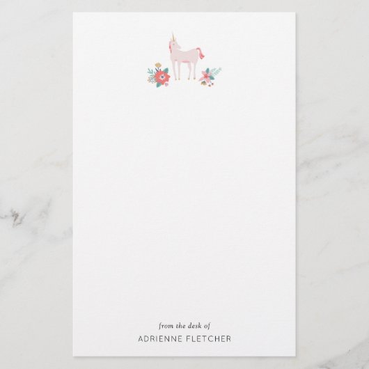 Roze Unicorn - aangepaste artikelen Briefpapier (Voorkant)