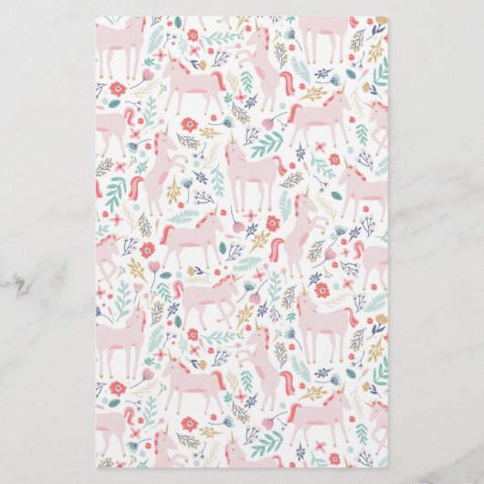 Roze Unicorn - aangepaste artikelen Briefpapier (Achterkant)