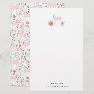 Roze Unicorn - aangepaste artikelen Briefpapier