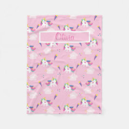 Roze Unicorn Baby Fleece Deken