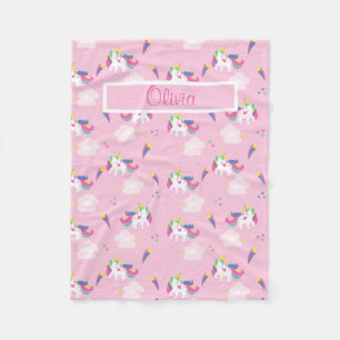 Roze Unicorn Baby Fleece Deken