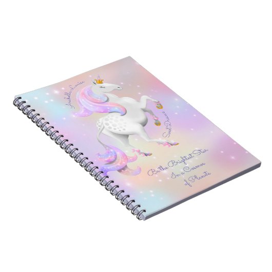 Roze Unicorn Baby Girl Spiral Foto Notitieboek (Rechterzijde)